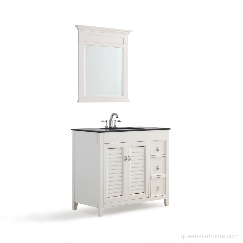 QS-AD04 36” White bathroom vanity cabinet